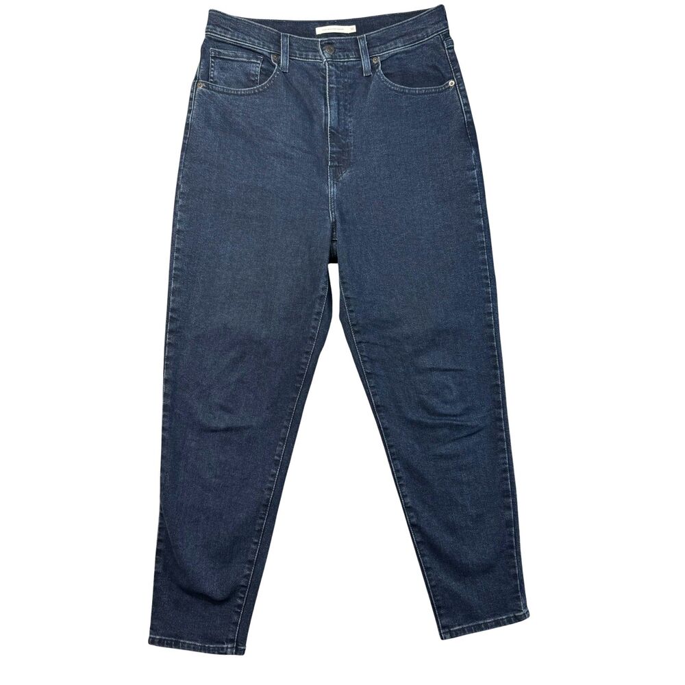 Levis Jeans Women's 30 Blue High Waisted Taper Cotton Straight Leg Dark Wash Y2K